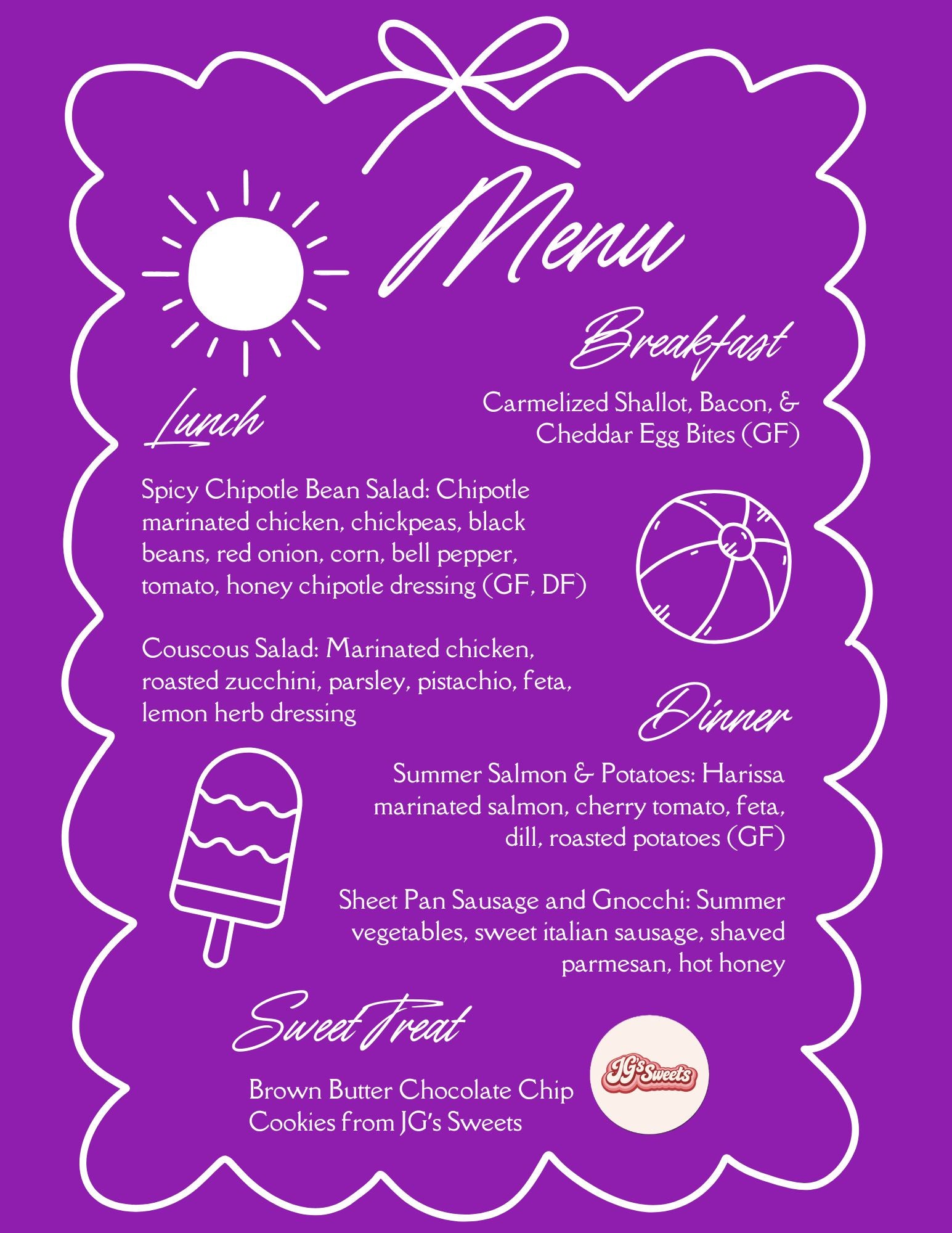 8.16 MENU - SUNDAY PICKUP/DELIVERY